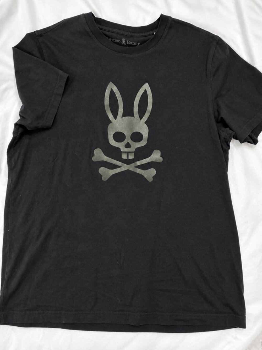 Psycho Bunny Men’s Black Logo T-Shirt – Size L